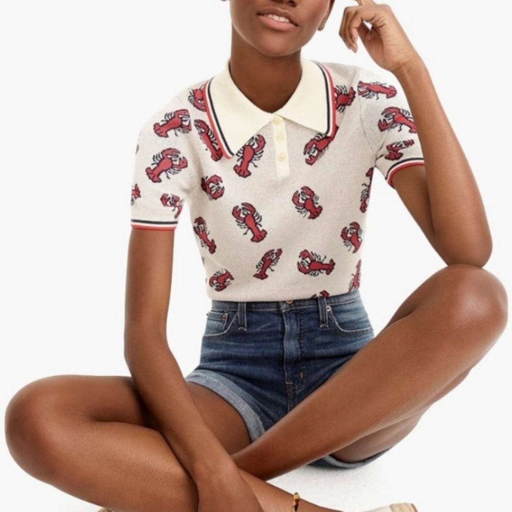 J Crew x The Reeds Lobster Polo Sweater